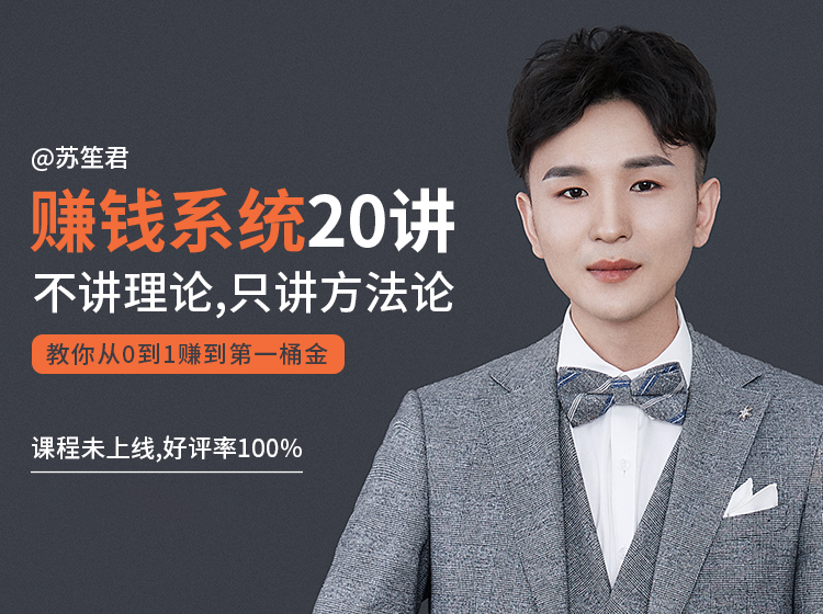 苏笙君的赚钱系统20课 教你从0到1赚到你的第一桶金（不讲理论，只讲方法论）-遨游资源库