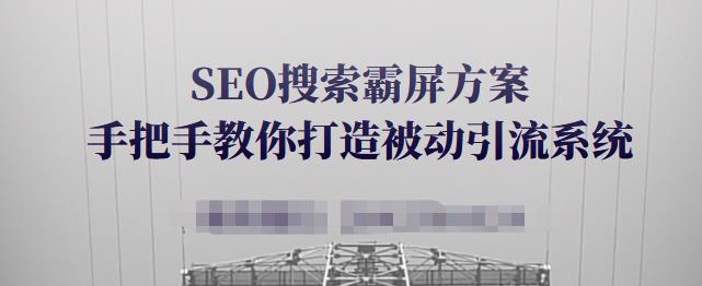 SEO搜索霸屏方案，手把手教你打造被动引流系统【视频课程】-遨游资源库