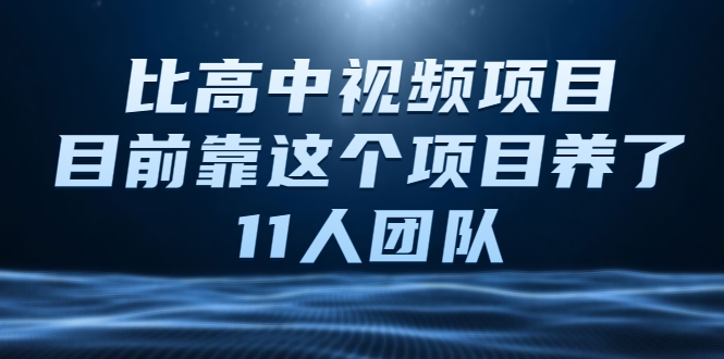 比高中视频项目，目前靠这个项目养了11人团队【视频课程】-遨游资源库