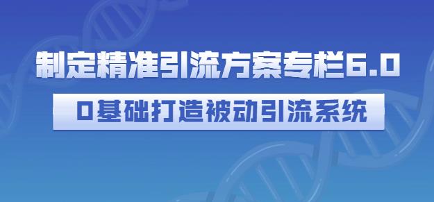 制定精准引流方案专栏6.0，0基础打造被动引流系统-遨游资源库