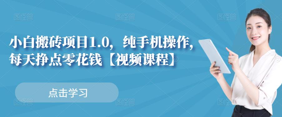 小白搬砖项目1.0，纯手机操作，每天兼职挣点零花钱-遨游资源库