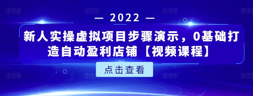 新人实操虚拟项目步骤演示，0基础打造自动盈利店铺【视频课程】-遨游资源库