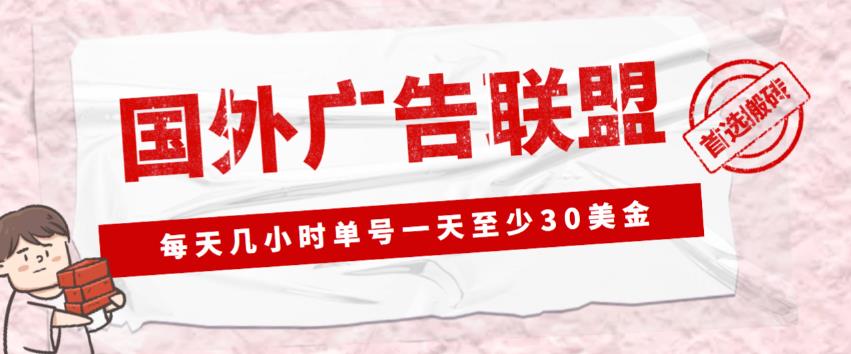 外面收费1980的最新国外LEAD广告联盟搬砖项目，单号一天至少30美金【详细玩法教程】-遨游资源库