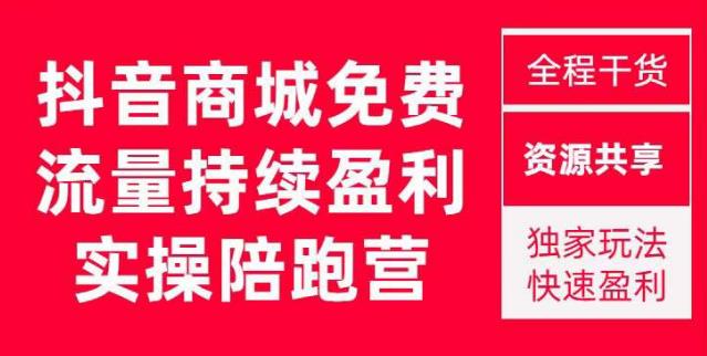 抖音商城搜索持续盈利陪跑成长营，抖音商城搜索从0-1、从1到10的全面解决方案-遨游资源库