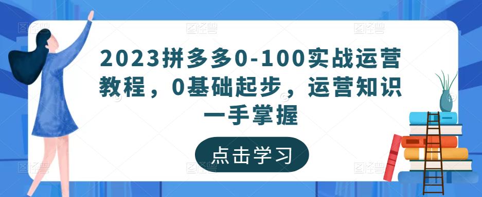 2023拼多多0-100实战运营教程，0基础起步，运营知识一手掌握-遨游资源库