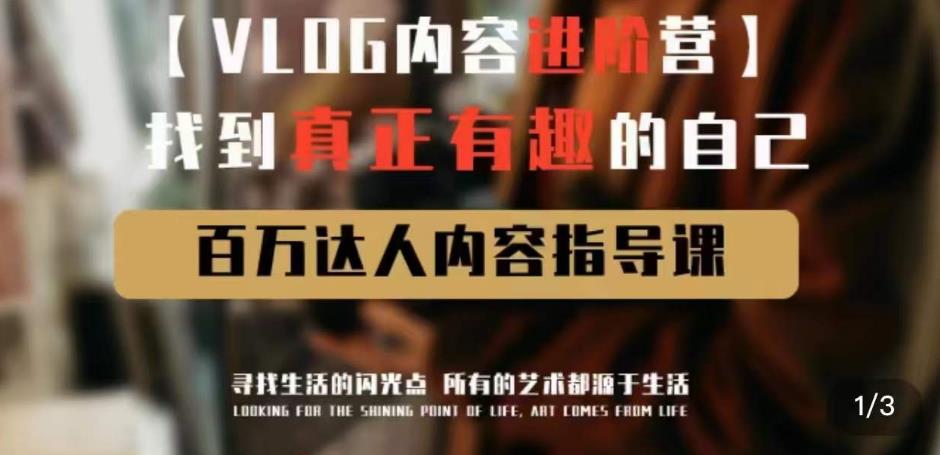 vlog内容进阶营，找到真正有趣的自己，百万达人内容指导课-遨游资源库