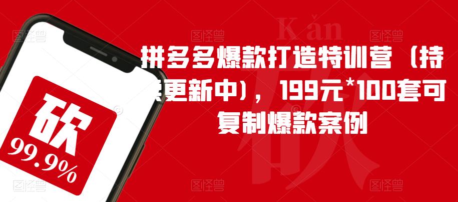 拼多多爆款打造特训营（持续更新中)，199元*100套可复制爆款案例-遨游资源库