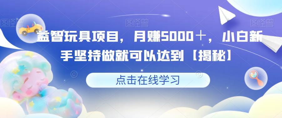 益智玩具项目，月赚5000＋，小白新手坚持做就可以达到【揭秘】-遨游资源库