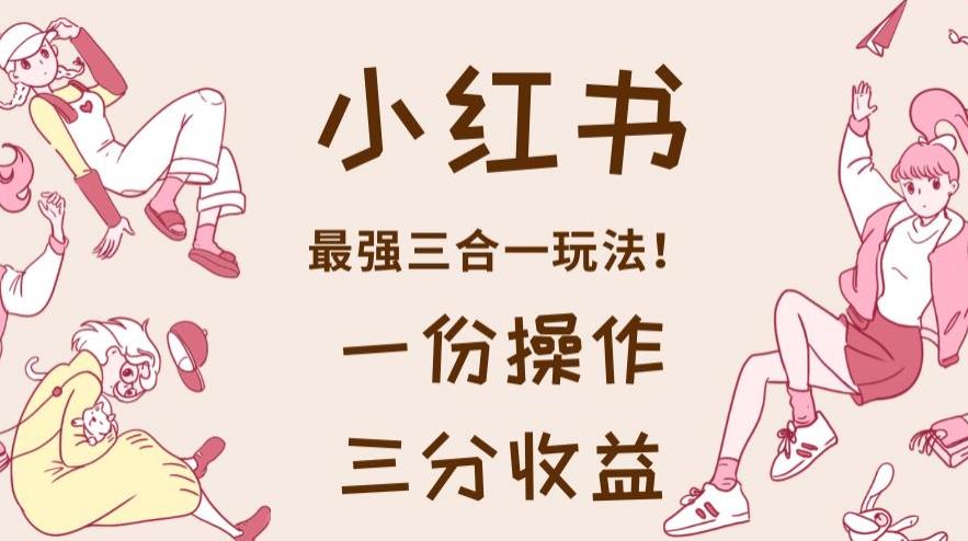 小红书最强三合一玩法，一份操作获得三份收益！【揭秘】-遨游资源库