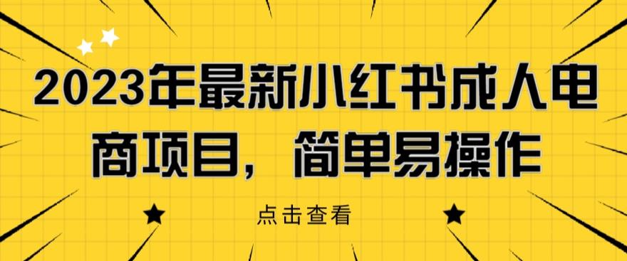 2023年最新小红书成人电商项目，简单易操作【详细教程】【揭秘】-遨游资源库