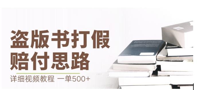 最新盗版书赔付打假项目，一单利润500+【详细玩法视频教程】【仅揭秘】-遨游资源库