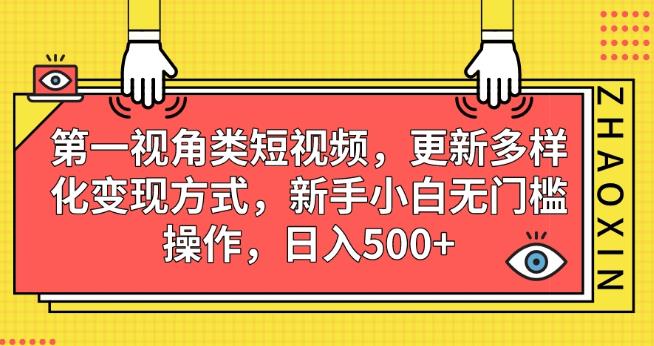 第一视角类短视频，更新多样化变现方式，新手小白无门槛操作，日入500+【揭秘】-遨游资源库