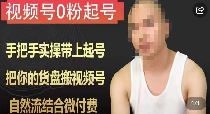 天诺老吴视频号0粉起号课程，手把手实操带上起号，把你的货盘搬视频号，自然流结合微付费-遨游资源库