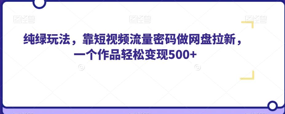纯绿玩法，靠短视频流量密码做网盘拉新，一个作品轻松变现500+【揭秘】-遨游资源库