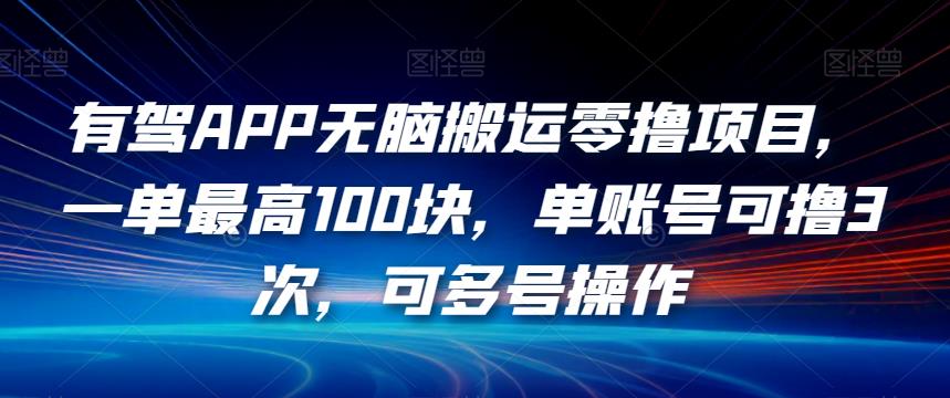 有驾APP无脑搬运零撸项目,一单最高100块,单账号可撸3次,可多号操作【揭秘】-遨游资源库