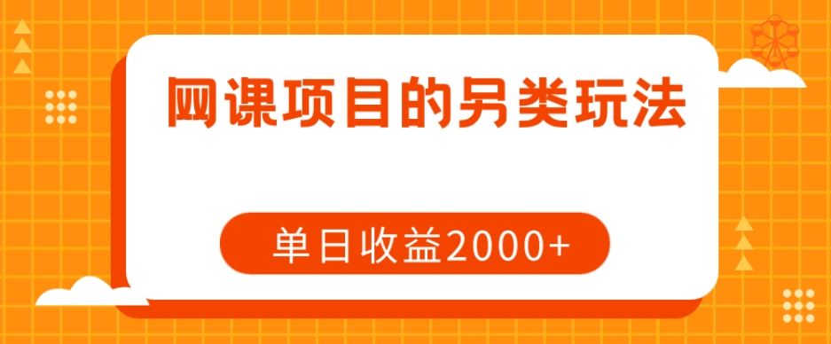 网课项目的另类玩法，单日收益2000+【揭秘】-遨游资源库