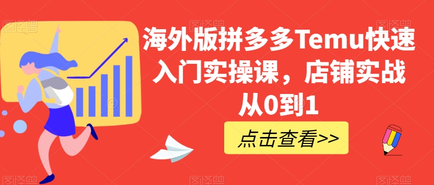 海外版拼多多Temu快速入门实操课，店铺实战从0到1-遨游资源库