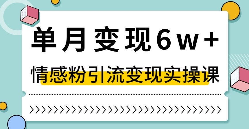 单月变现6W+，抖音情感粉引流变现实操课，小白可做，轻松上手，独家赛道【揭秘】-遨游资源库