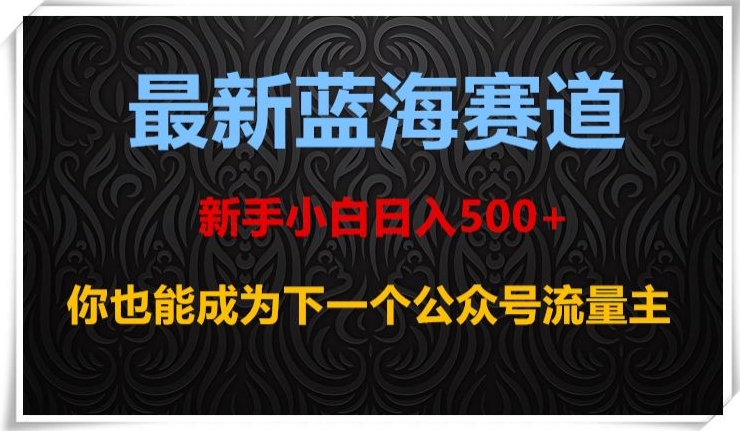 最新蓝海赛道，新手小白日入500+，你也能成为下一个公众号流量主【揭秘】-遨游资源库