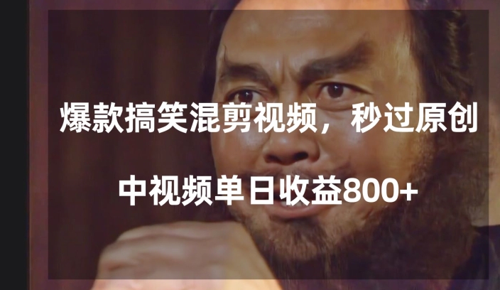 爆款搞笑混剪视频，百分百过原创，单日中视频播放收益800+【揭秘】-遨游资源库