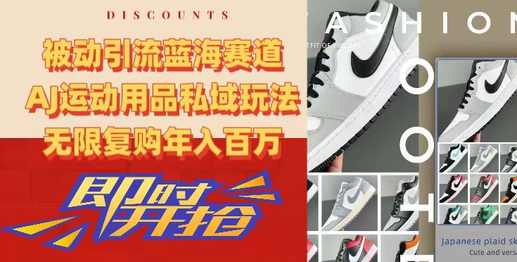 被动引流蓝海赛道，AJ运动用品私域玩法，无限复购年入百万【揭秘】-遨游资源库