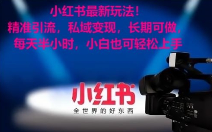 小红书最新玩法！精准引流，私域变现，长期可做，每天半小时，小白也可轻松上手【揭秘】-遨游资源库