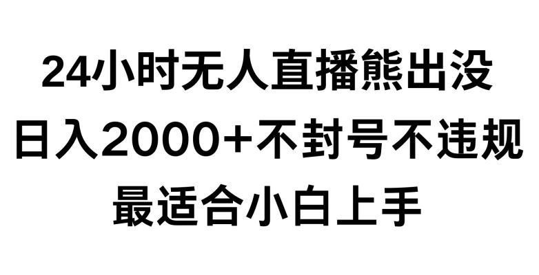 快手24小时无人直播熊出没，不封直播间，不违规，日入2000+，最适合小白上手，保姆式教学【揭秘】-遨游资源库