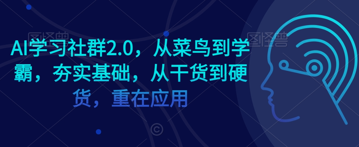 AI学习社群2.0，从菜鸟到学霸，夯实基础，从干货到硬货，重在应用-遨游资源库