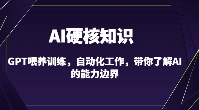 AI硬核知识-GPT喂养训练,自动化工作,带你了解AI的能力边界(10节课)-遨游资源库