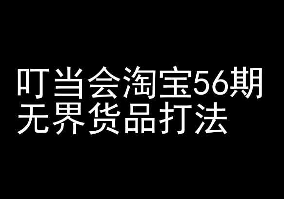 叮当会淘宝56期:无界货品打法-淘宝开店教程-遨游资源库