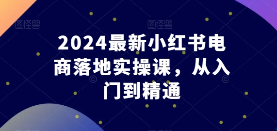 2024最新小红书电商落地实操课，从入门到精通-遨游资源库