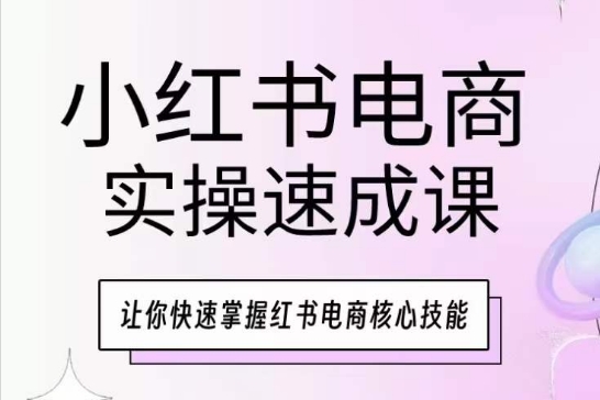 小红书电商实操速成课，让你快速掌握红书电商核心技能-遨游资源库