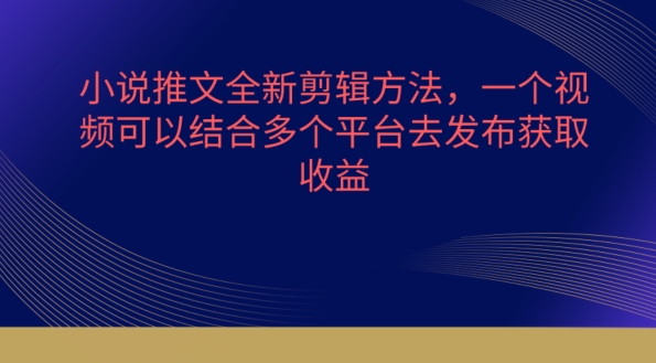 小说推文全新剪辑方法，一个视频可以结合多个平台去发布获取【揭秘】-遨游资源库