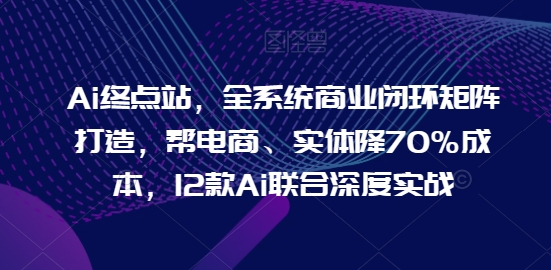 Ai终点站，全系统商业闭环矩阵打造，帮电商、实体降70%成本，12款Ai联合深度实战-遨游资源库