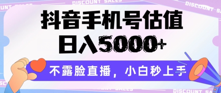 抖音手机号估值,日入5000+,不露脸直播,小白秒上手【揭秘】-遨游资源库