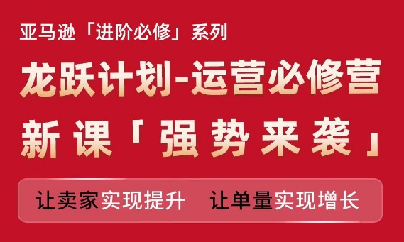 亚马逊进阶必修系列，龙跃计划-运营必修营新课，让卖家实现提升 让单量实现增长-遨游资源库