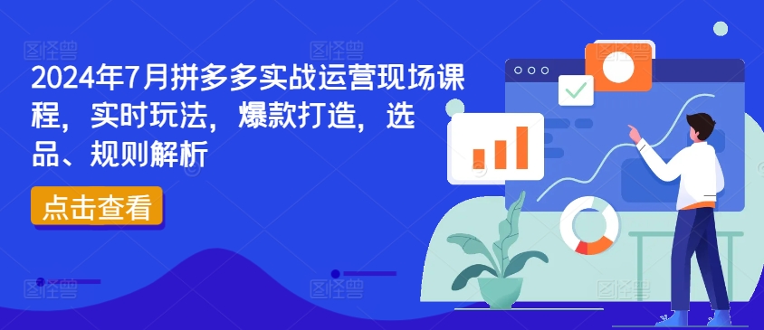 2024年7月拼多多实战运营现场课程，实时玩法，爆款打造，选品、规则解析-遨游资源库