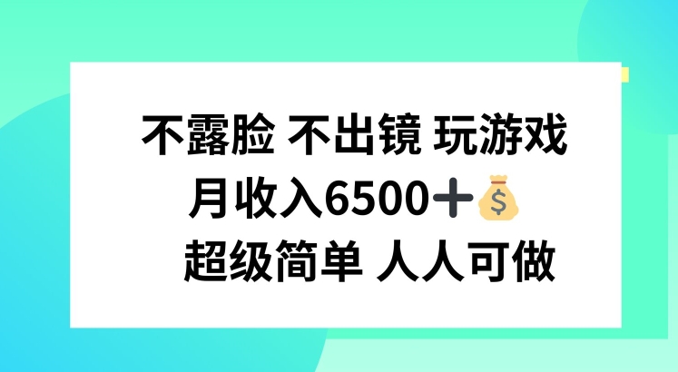 不露脸 不出境 玩游戏，月入6500 超级简单 人人可做【揭秘】-遨游资源库