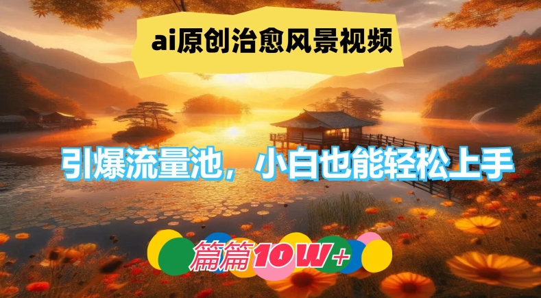 ai原创治愈风景视频,引爆流量池,小白也能轻松上手,篇篇10w+【揭秘】-遨游资源库