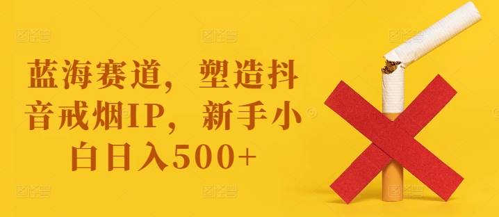 蓝海赛道，塑造抖音戒烟IP，新手小白日入500+【揭秘】-遨游资源库