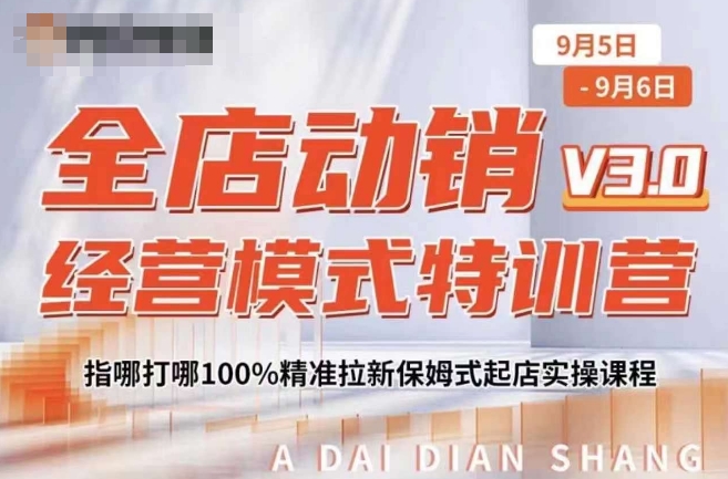 全店动销经营模式特训营，指哪打哪100%精准拉新保姆式起店实操课程-遨游资源库