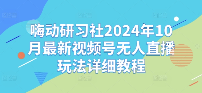 嗨动研习社2024年10月最新视频号无人直播玩法详细教程-遨游资源库