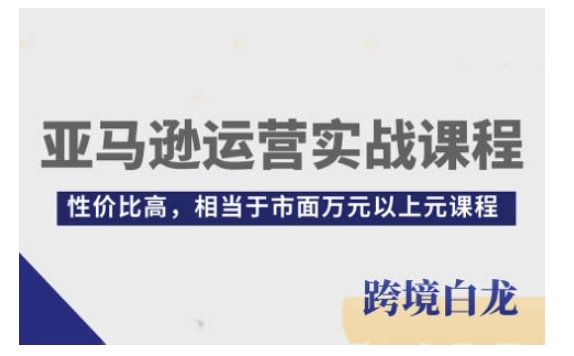 亚马逊运营实战课程,亚马逊从入门到精通,性价比高,相当于市面万元以上元课程-遨游资源库
