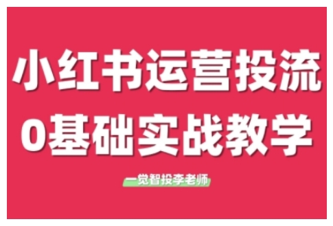 小红书运营投流,小红书广告投放从0到1的实战课,学完即可开始投放-遨游资源库