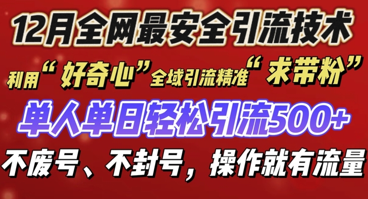 12 月份全网最安全引流创业粉技术来袭，不封号不废号，有操作就有流量【揭秘】-遨游资源库