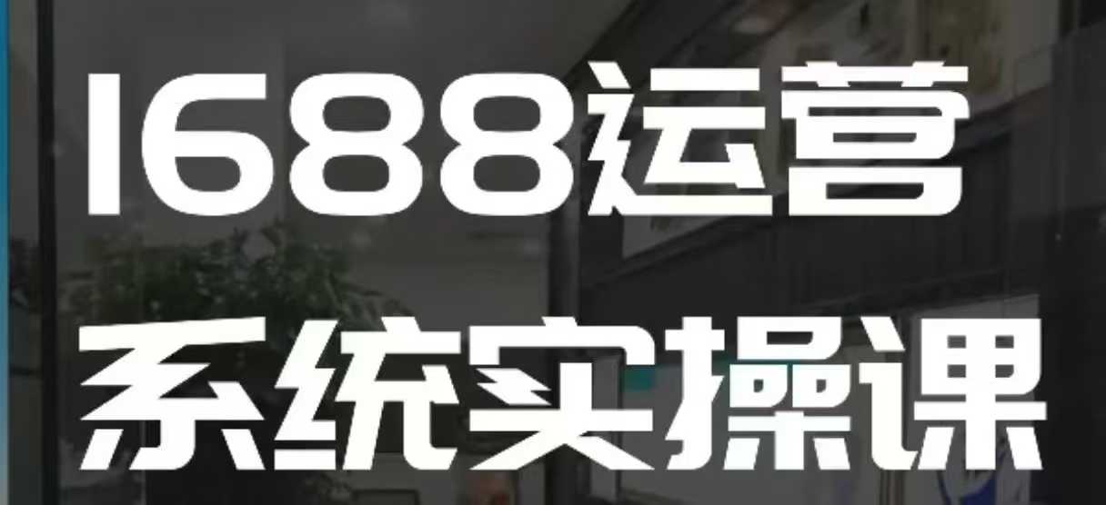1688高阶运营系统实操课，快速掌握1688店铺运营的核心玩法-遨游资源库