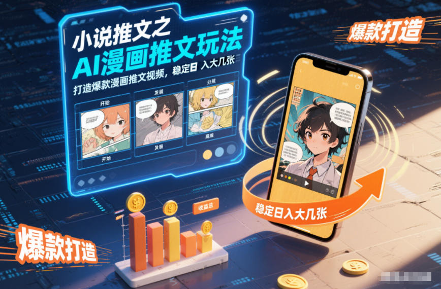 小说推文之AI漫画推文玩法，打造爆款漫画推文视频，稳定日入大几张-遨游资源库