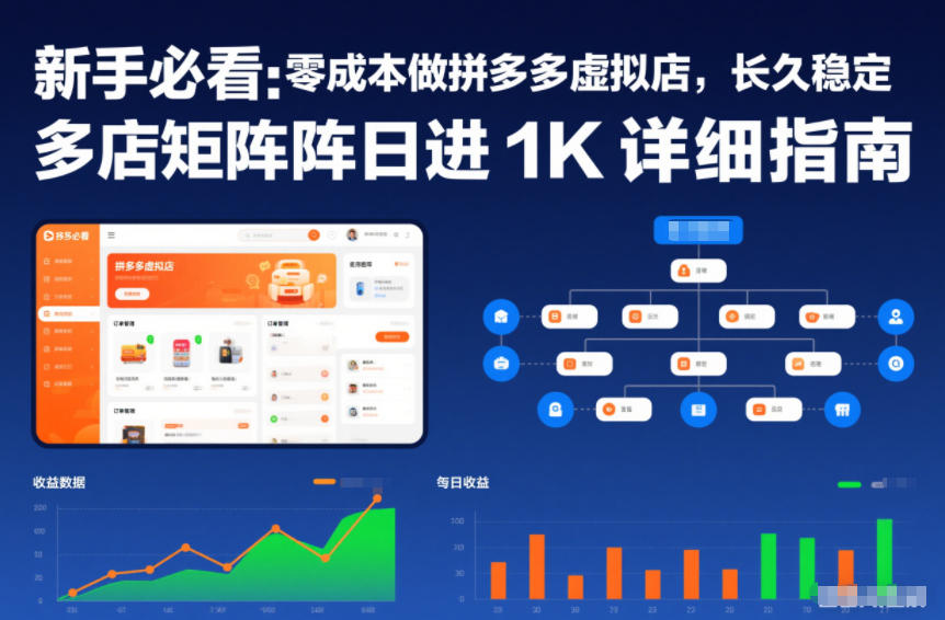 新手必看：零成本做拼多多虚拟店，长久稳定，多店矩阵日进1K详细指南【揭秘】-遨游资源库