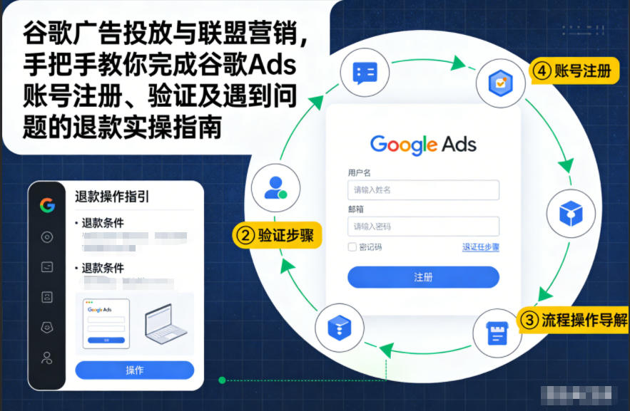 谷歌广告投放与联盟营销，手把手教你完成谷歌Ads账号注册、验证及遇到问题的退款实操指南-遨游资源库