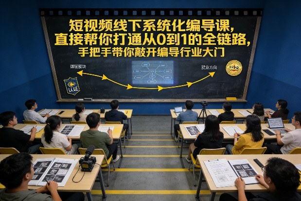 短视频线下系统化编导课，直接帮你打通从0到1的全链路，手把手带你敲开编导行业大门-遨游资源库